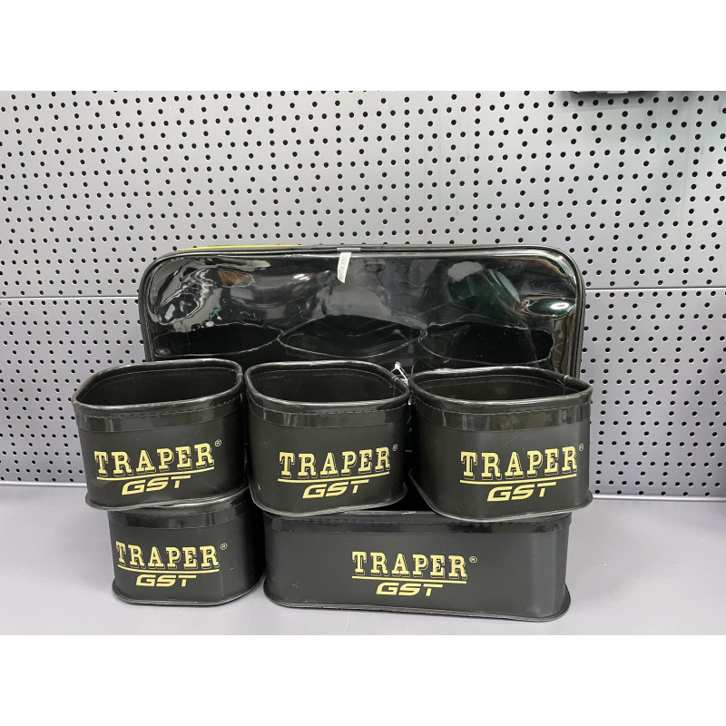 Zestaw pojemników Traper PCV GST 36120 Czarny / 30x45x10cm / 14x28x9cm / 4x 14x14x9cm Zestaw pojemników Traper PCV GST 36120 Czarny / 30x45x10cm / 14x28x9cm / 4x 14x14x9cm