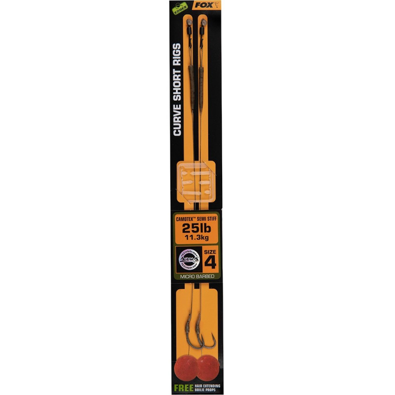 Przypon FOX Curve Short Camotex Semi Stiff Edges roz. 4 Przypon FOX Curve Short Camotex Semi Stiff Edges roz. 4