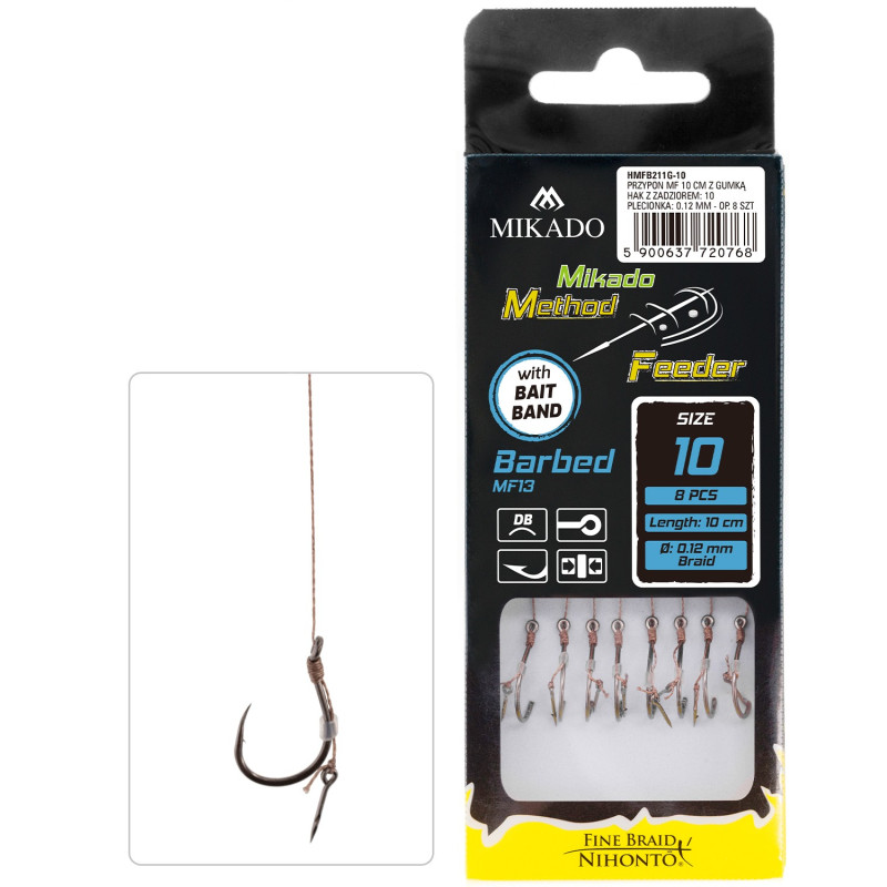 Przypon Mikado Method Feder z igłą - hak z zadziorem 10cm Przypon Mikado Method Feder z igłą - hak z zadziorem 10cm