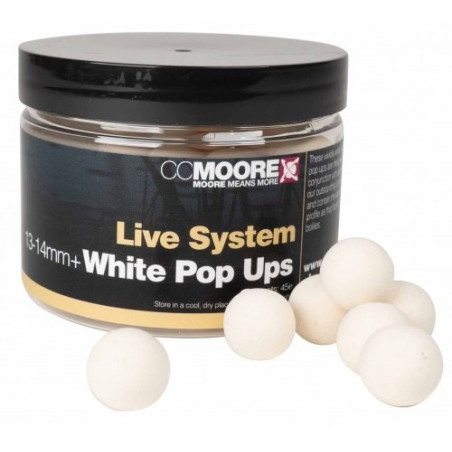 Kulki CC Moore White Pop Ups 13/14mm - Live System White