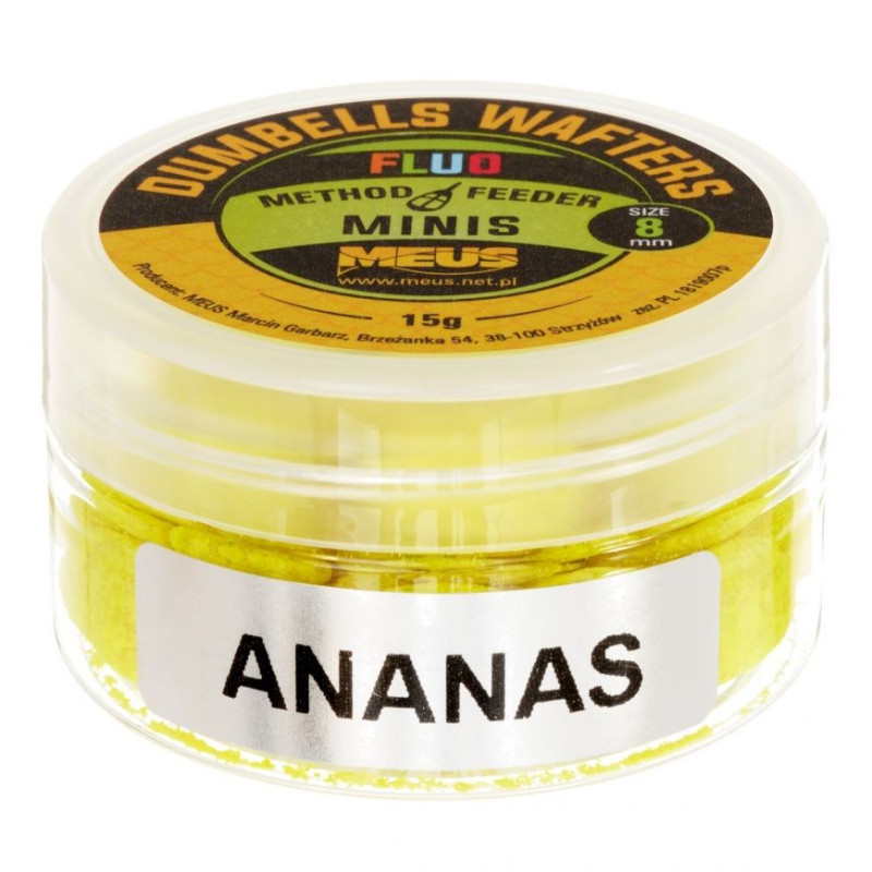 Kulki hakowe Meus Dumbells Fluo Wafters MINIS 12g - 6mm banan Kulki hakowe Meus Dumbells Fluo Wafters MINIS 12g - 6mm banan
