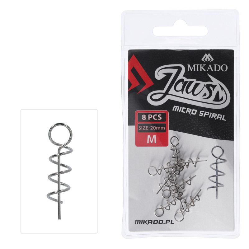 Wkręt do przynęt Mikado miękkich Jaws Micro Spiral roz. M - 20mm Wkręt do przynęt Mikado miękkich Jaws Micro Spiral roz. M - 20mm