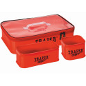 Zestaw pojemników Traper PVC GST 36121 CZERWONY / 30x45x10cm / 14x28x9cm / 4x 14x14x9cm