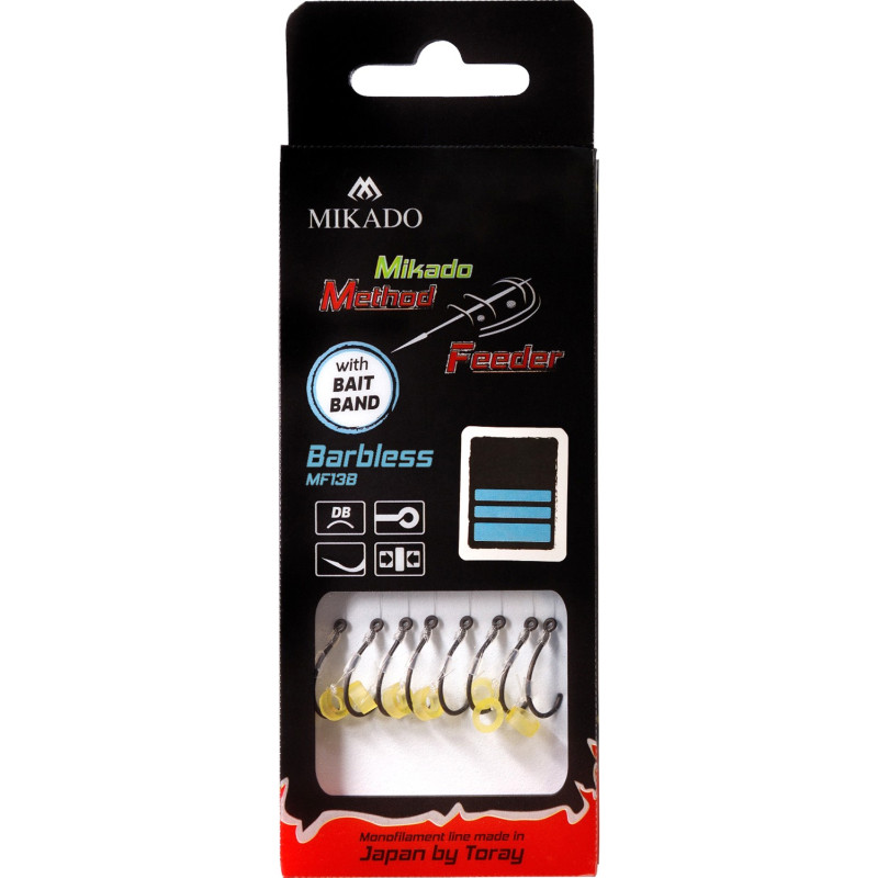 Przypon Mikado MF - Z GUMKĄ - hak bezzadziora / żyłka hak 8 Przypon Mikado MF - Z GUMKĄ - hak bezzadziora / żyłka hak 8