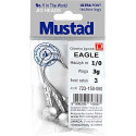 Główka jigowa Mustad EAGLE hak 2/0 / 5g / 3szt.