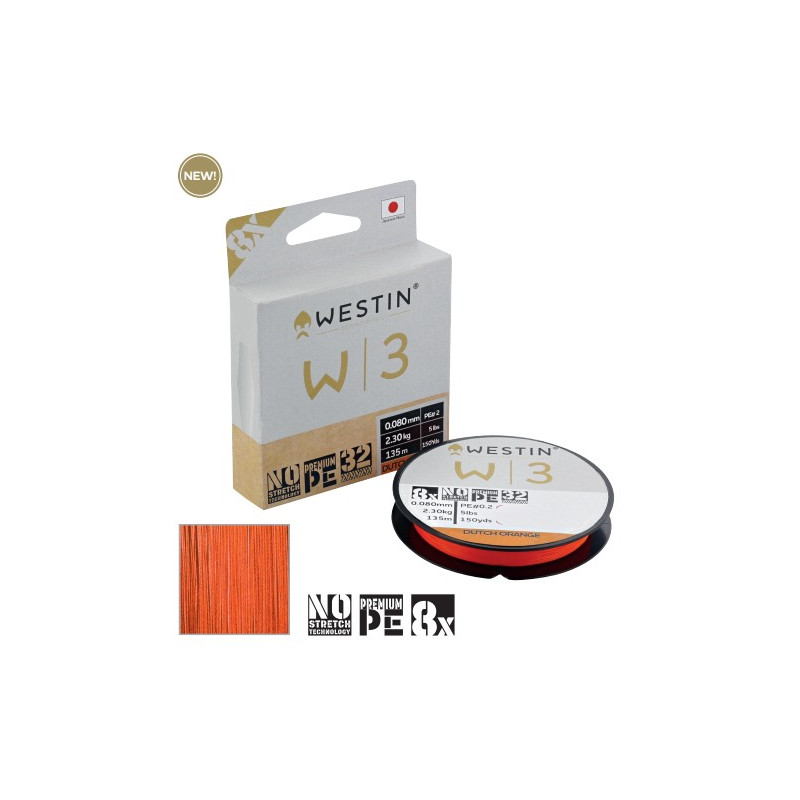 Plecionka Westin W3 8 Braid Dutch Orange 135m 0.08mm Plecionka Westin W3 8 Braid Dutch Orange 135m 0.08mm
