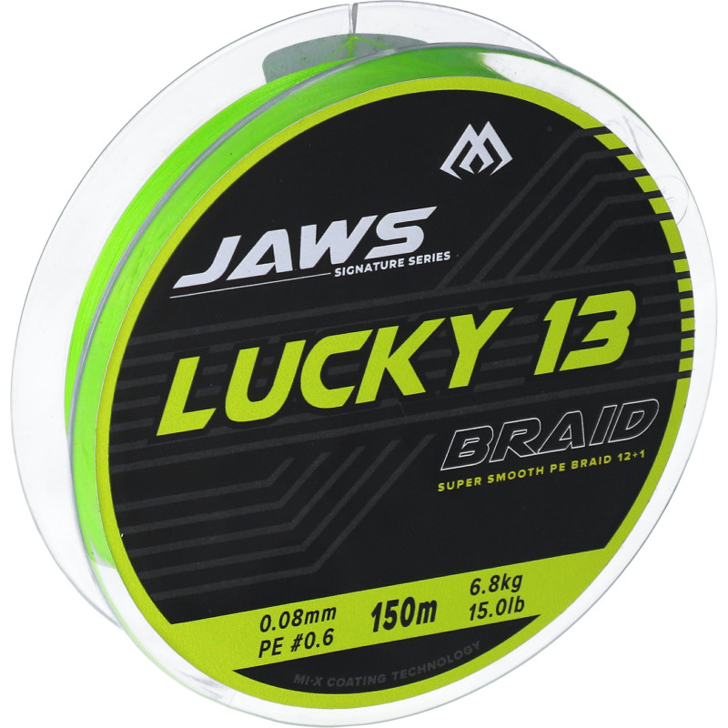 Plecionka Mikado JAWS LUCKY 13 Fluo Zielona 150m 0,14mm Plecionka Mikado JAWS LUCKY 13 Fluo Zielona 150m 0,14mm