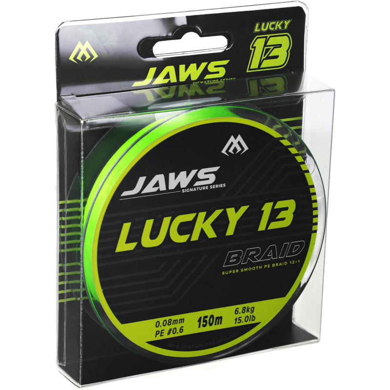 Plecionka Mikado JAWS LUCKY 13 Fluo Zielona 150m 0,08mm Plecionka Mikado JAWS LUCKY 13 Fluo Zielona 150m 0,08mm