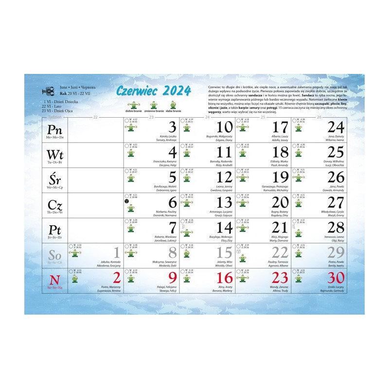 Kalendarz wędkarski 2024 WL12-2024 Lucrum Kalendarz wędkarski 2024 WL12-2024 Lucrum