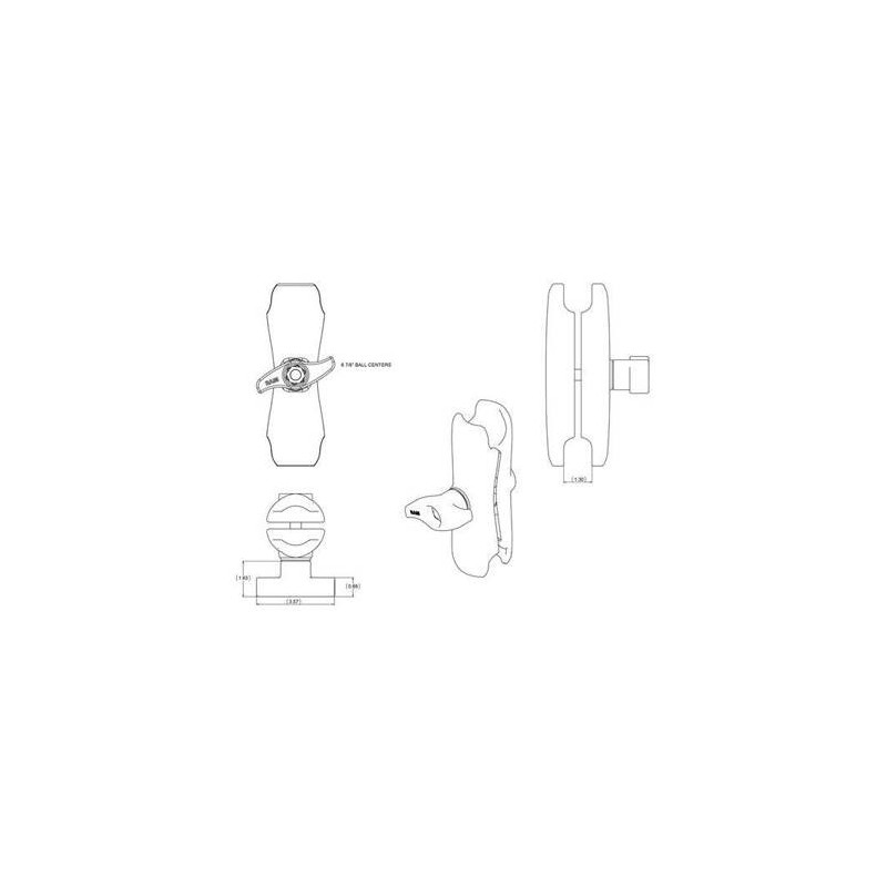 Ramię z podwójnym gniazdem Medium Ram Mounts
