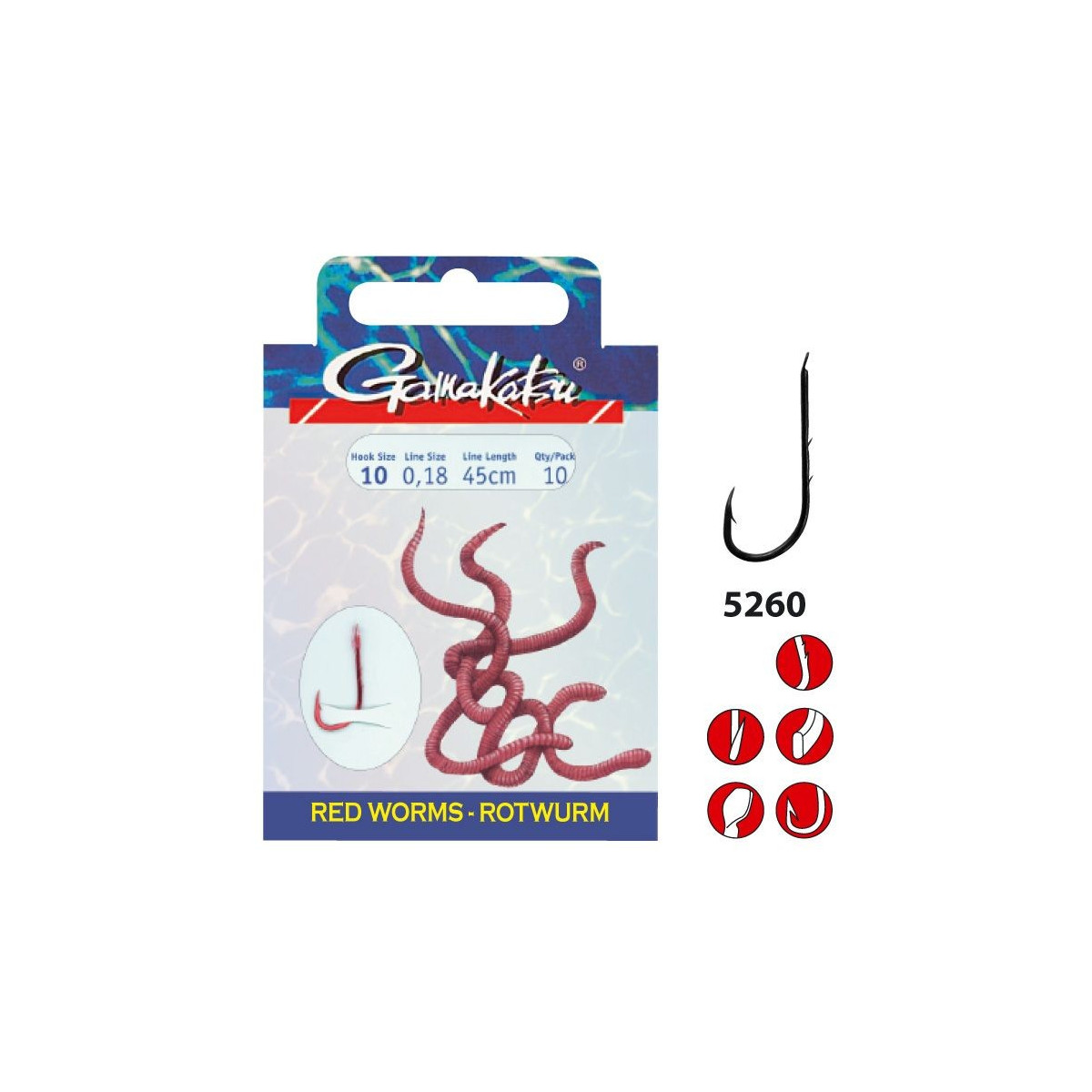 haczyki-z-przyponem-redworm-ls-5260-gamakatsu haczyki-z-przyponem-redworm-ls-5260-gamakatsu
