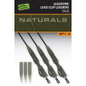 Przypony EDGES Naturals Leadcore Power Grip Lead Clip Leaders 75cm FOX Przypony EDGES Naturals Leadcore Power Grip Lead Clip Leaders 75cm FOX