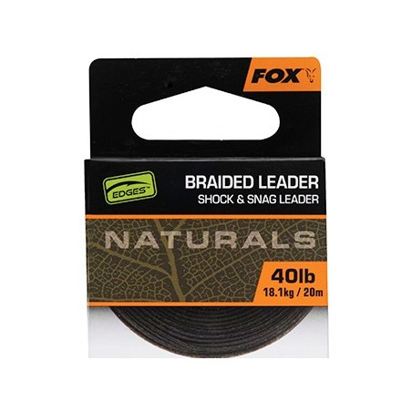 Plecionka FOX Edges Naturals Braided Leader 20m - 50lb Plecionka FOX Edges Naturals Braided Leader 20m - 50lb