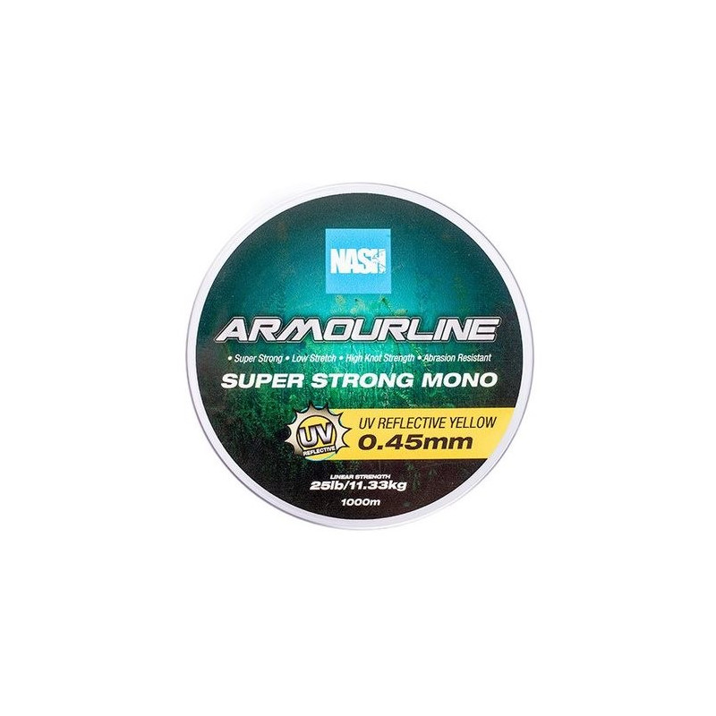 Żyłka NASH Armourline Super Strong Mono UV Yellow 1000m / 0.30mm Żyłka NASH Armourline Super Strong Mono UV Yellow 1000m / 0.30mm