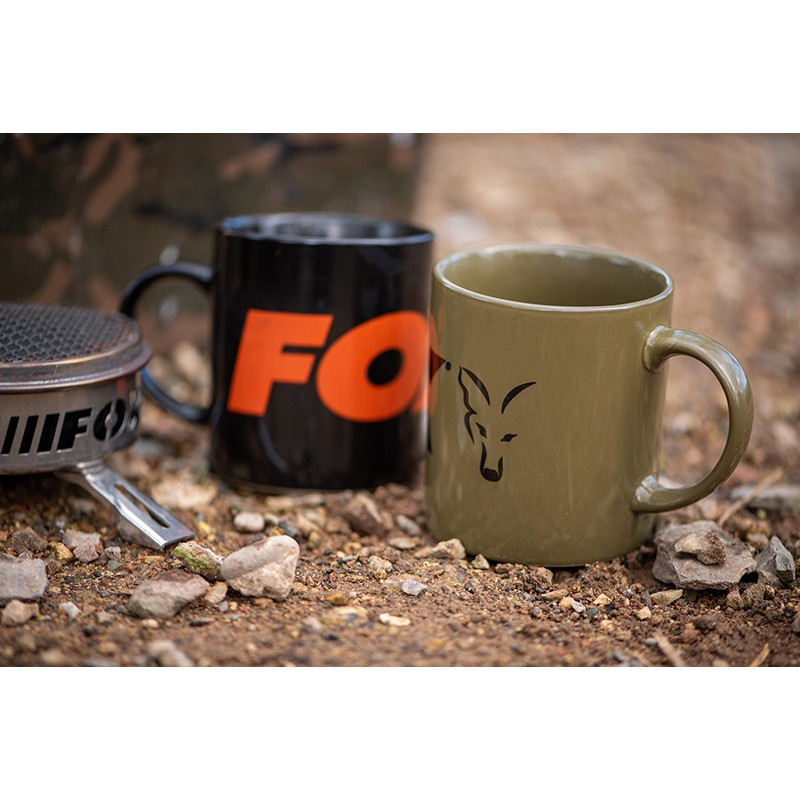 Kubek Black and Orange Logo Ceramic Mug 350 ml FOX Kubek Black and Orange Logo Ceramic Mug 350 ml FOX