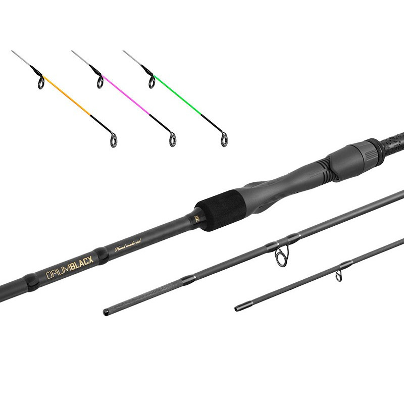 Wędka Delphin Opium BlacxFEEDER 3G TechnoCORK + 3 szczytówki 360cm / 80g