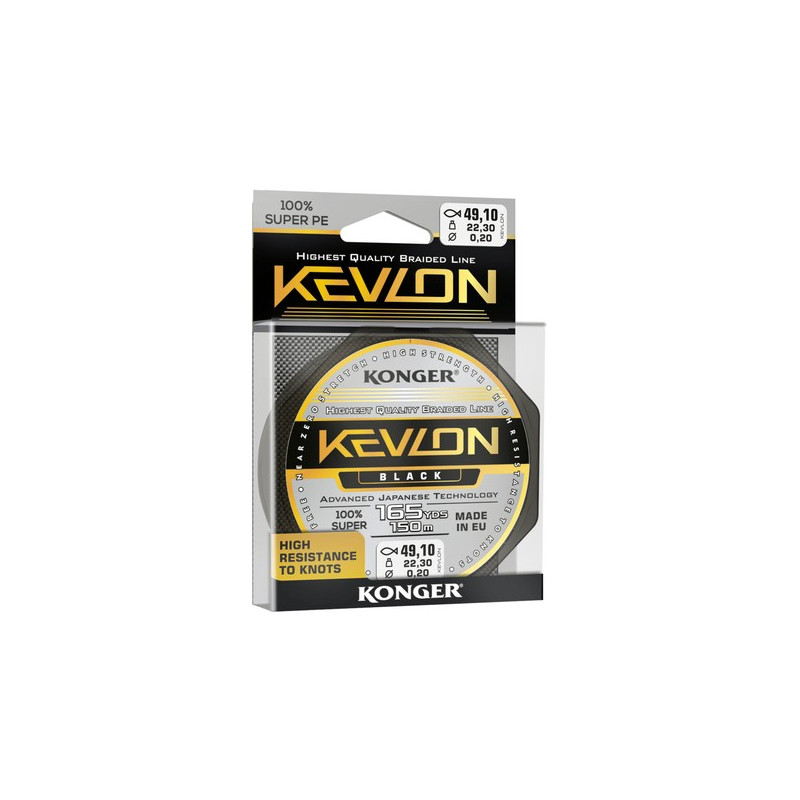 Plecionka Konger Kevlon x4 Black 150 m 0,18mm Plecionka Konger Kevlon x4 Black 150 m 0,18mm