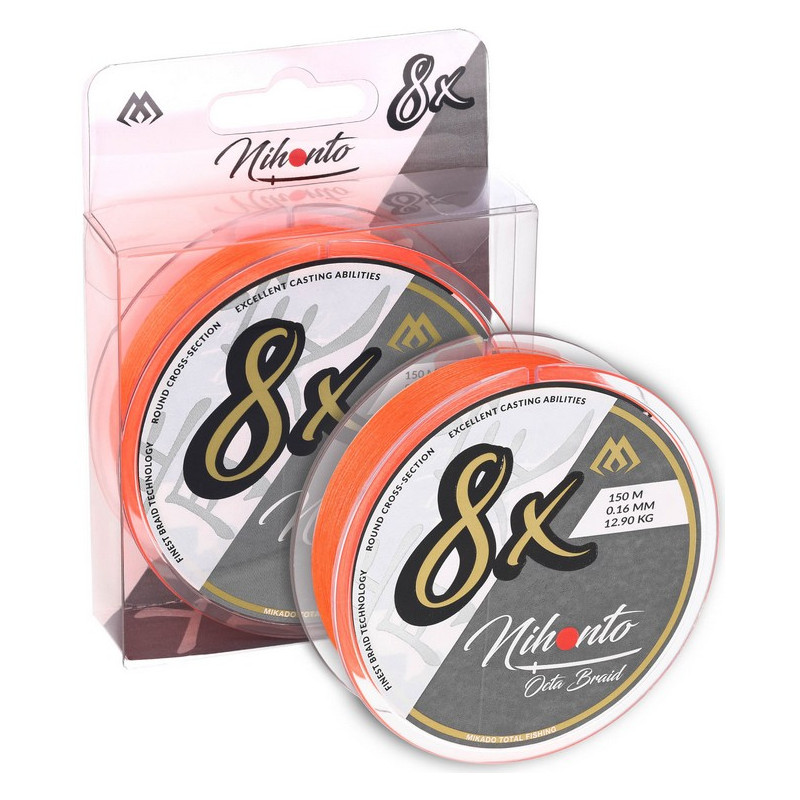 Plecionka Mikado Nihonto Octa Braid 150m -  0.20mm pomarańczowy