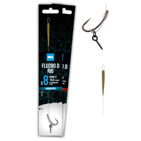 Przypon Fluorocarbon D-Rig Barbless roz. 6 NASH Przypon Fluorocarbon D-Rig Barbless roz. 6 NASH