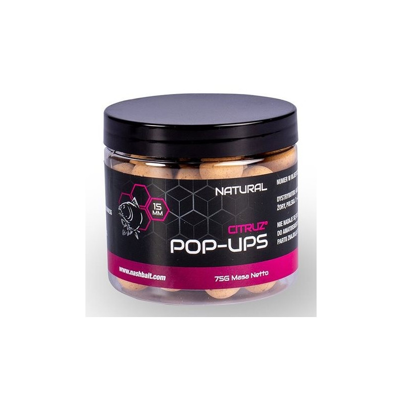 Kulki NASH Citruz Pop Ups 75g - 15mm Natural Kulki NASH Citruz Pop Ups 75g - 15mm Natural