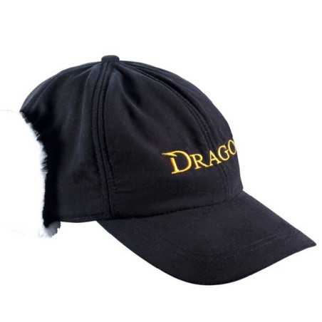 Czapka Dragon zimowa Baseball z nausznikami - czarny