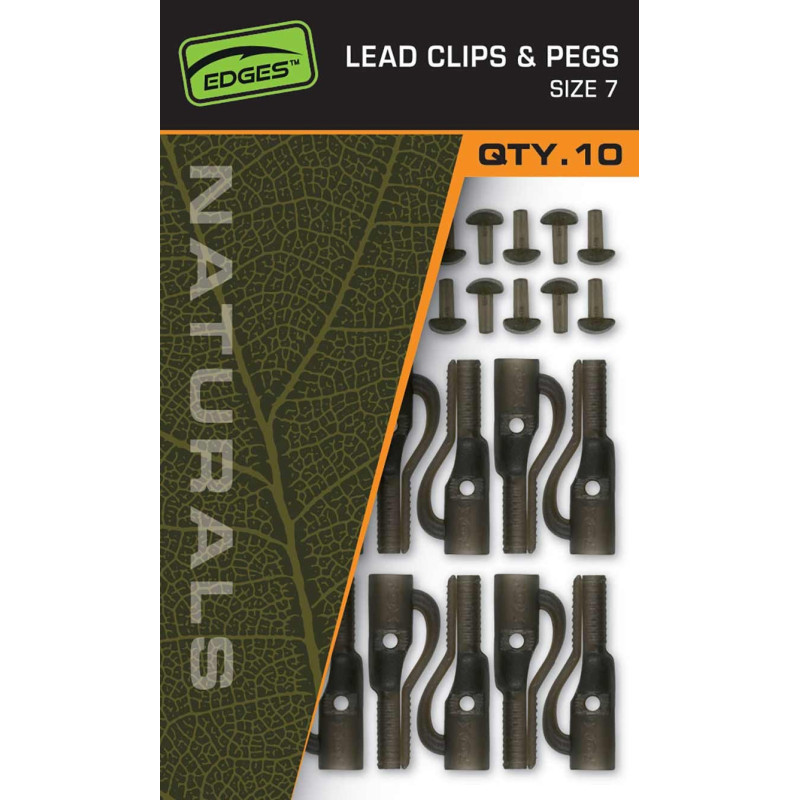 Klipsy z kołkami EDGES Naturals Lead Clips & Pegs Size 7 CAC829 FOX Klipsy z kołkami EDGES Naturals Lead Clips & Pegs Size 7 CAC829 FOX