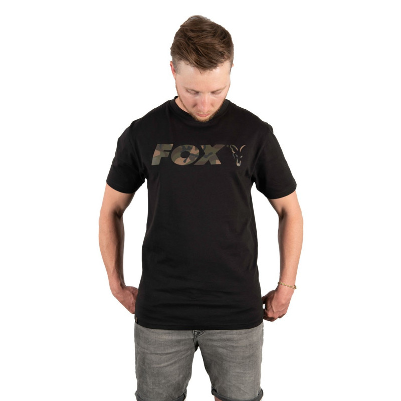 Koszulka z krótkim rękawem FOX Black/Camo Print T-shirt roz. XXL