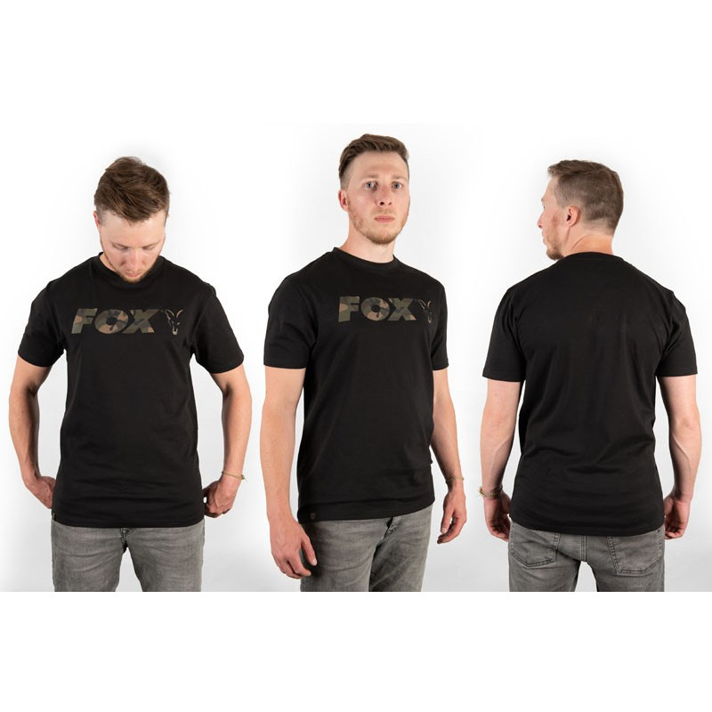 Koszulka z krótkim rękawem FOX Black/Camo Print T-shirt roz. M