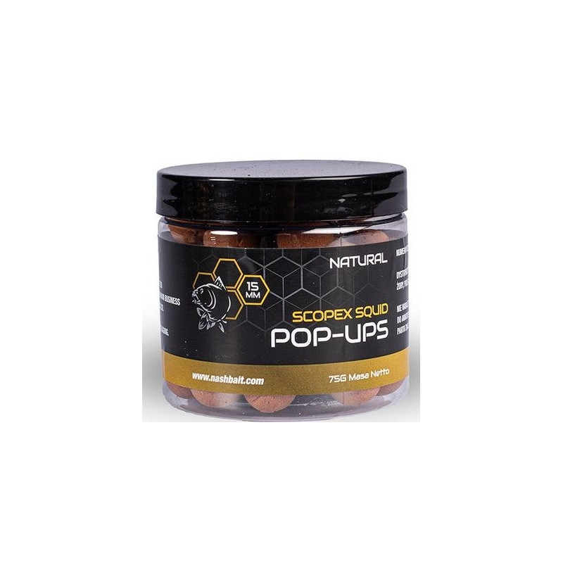 Kulki NASH Scopex Pop Ups 75g - 15mm Squid Natural