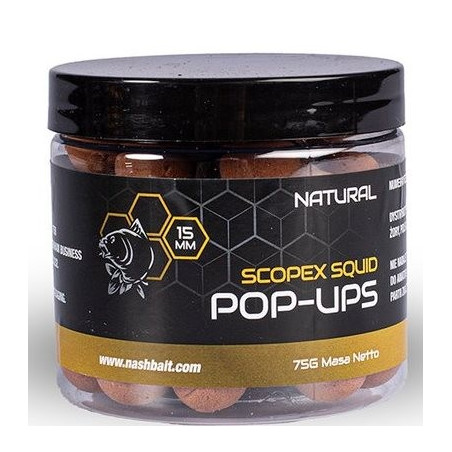 Kulki NASH Scopex Pop Ups 75g - 15mm Squid Natural