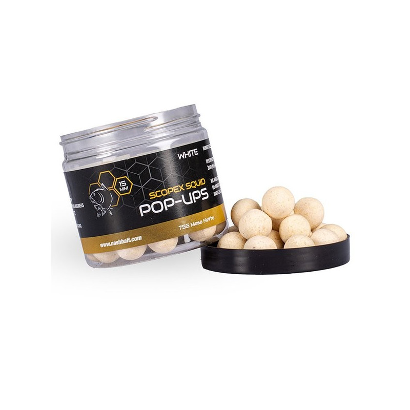 Kulki NASH Scopex Squid Pop Ups White 2024 75g / 12mm Kulki NASH Scopex Squid Pop Ups White 2024 75g / 12mm
