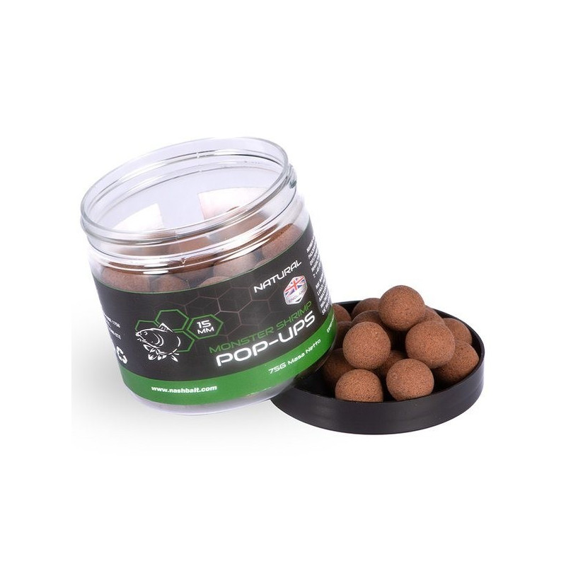 Kulki NASH Pop Ups 75g - 12mm Monster Shrimp Natural Kulki NASH Pop Ups 75g - 12mm Monster Shrimp Natural