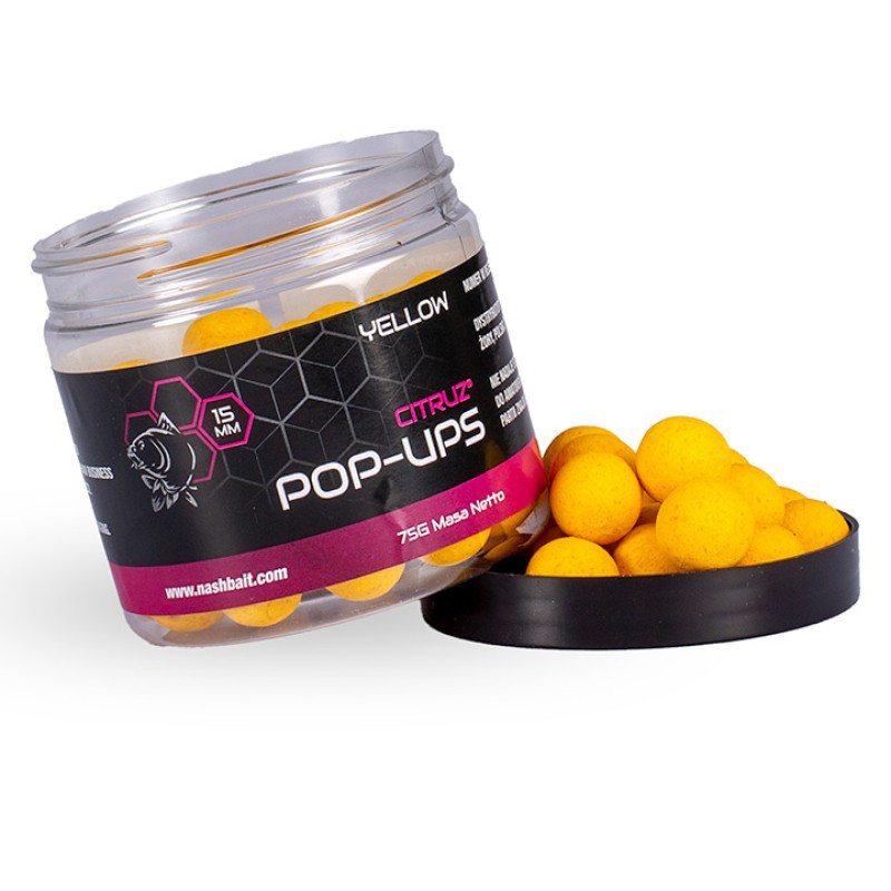Kulki Nash Citruz Pop Ups 75g - 12mm Yellow Kulki Nash Citruz Pop Ups 75g - 12mm Yellow