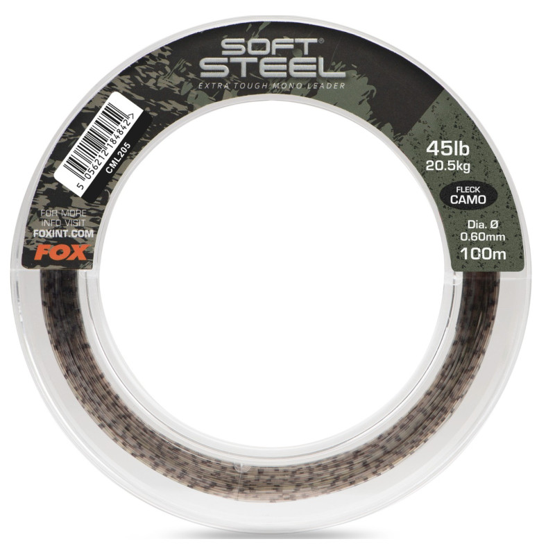 Strzałówka Soft Steel Fleck Camo Leader 100m FOX Strzałówka Soft Steel Fleck Camo Leader 100m FOX