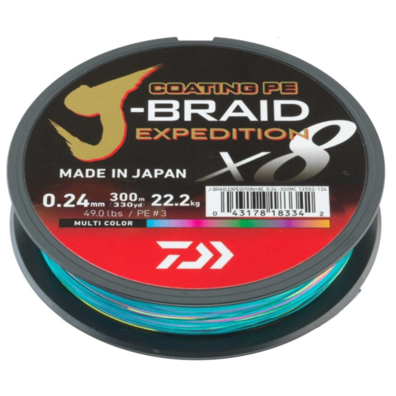 Plecionka Daiwa J-Braid Expedition X8E 300m - 0,28mm multicolor