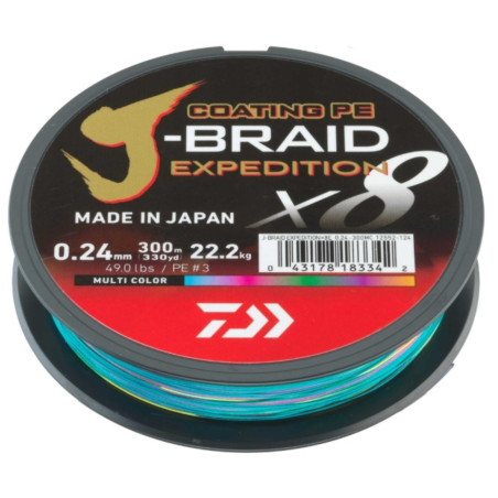 Plecionka Daiwa J-Braid Expedition X8E 300m - 0,28mm multicolor