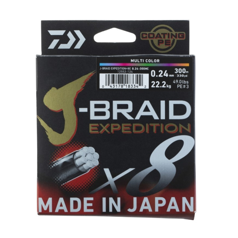 Plecionka Daiwa J-Braid Expedition X8E 300m - 0,28mm multicolor