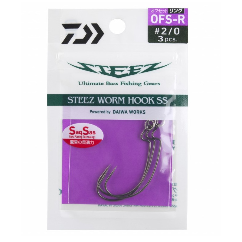 Haczyk Daiwa offsetowy Steez Worm Hook hak 3/0 Haczyk Daiwa offsetowy Steez Worm Hook hak 3/0