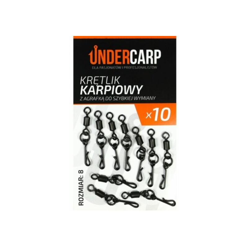 Krętlik Under carp karpiowy z agrafką do szybkiej wymiany roz. 8