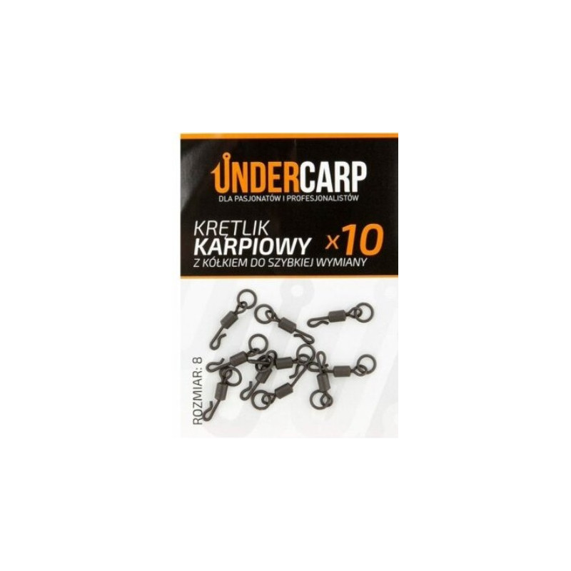 Krętlik Under carp karpiowy z kółkiem do szybkiej wymiany roz. 8 Krętlik Under carp karpiowy z kółkiem do szybkiej wymiany roz. 8