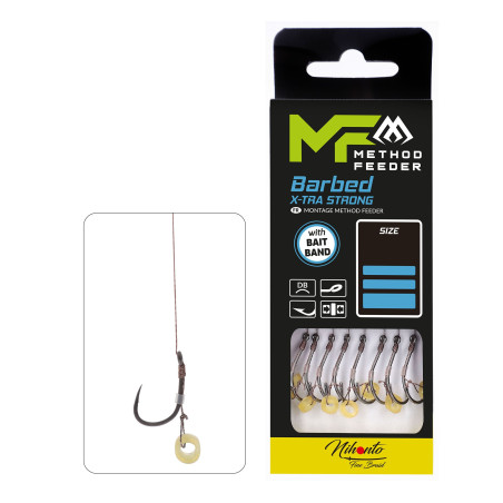 przypon-method-feeder-z-gumka-hak-z-zadziorem-mikado