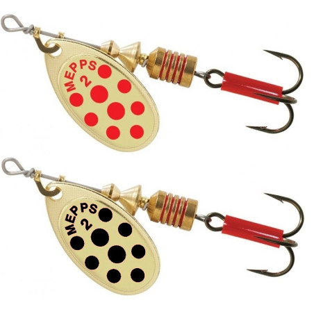 Błystka Mepps Aglia Decoree złota w kropki 3,5g roz.1 złoty/czarny