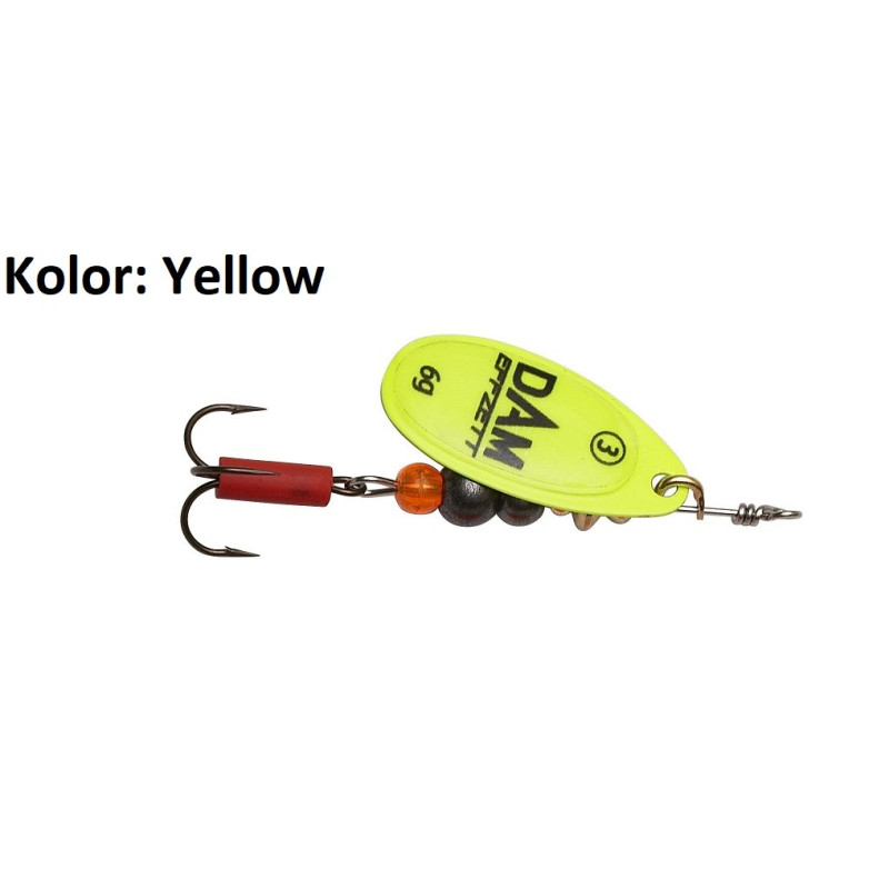 Błystka obrotowa DAM Effzett Fluo Spinner 6g roz.3 YELLOW