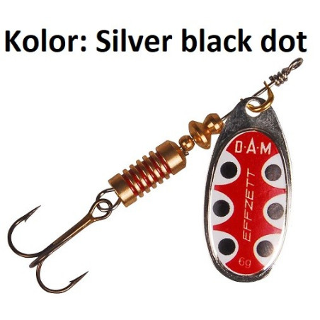 Obrotówki Effzett Spinner Standard 10g SILVER BLACK DOT DAM