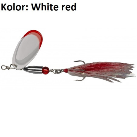 Błystka obrotowa Pezon & Michel Buck Pike 18g roz.4 white red Błystka obrotowa Pezon & Michel Buck Pike 18g roz.4 white red
