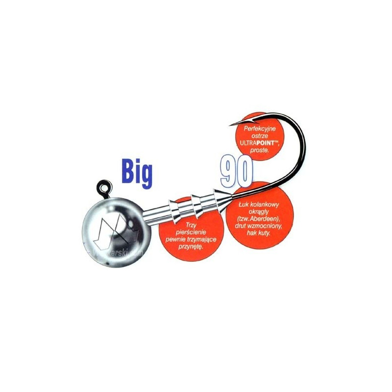 Główka jigowa Mustad BIG GAME hak 10/0 / 20g / 3szt. Główka jigowa Mustad BIG GAME hak 10/0 / 20g / 3szt.