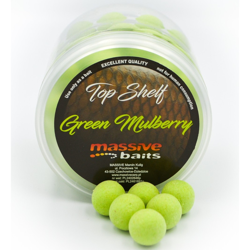 Kulki Massive Baits POP UPS TOP SHELF 200ml, 14mm - Green Mulbery