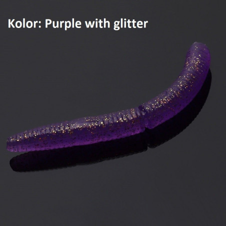 Przynęta Libra Lures Fatty D'Worm 6,5cm purple with glitter Przynęta Libra Lures Fatty D'Worm 6,5cm purple with glitter