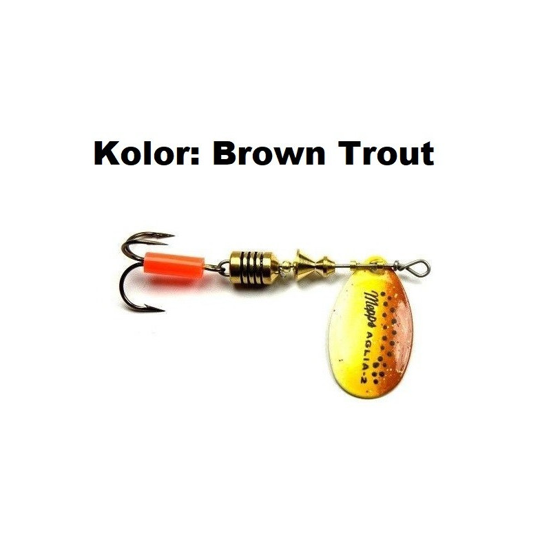 Błystka Mepps Aglia Fluo Micropigments 4.5g roz.2 brown trout