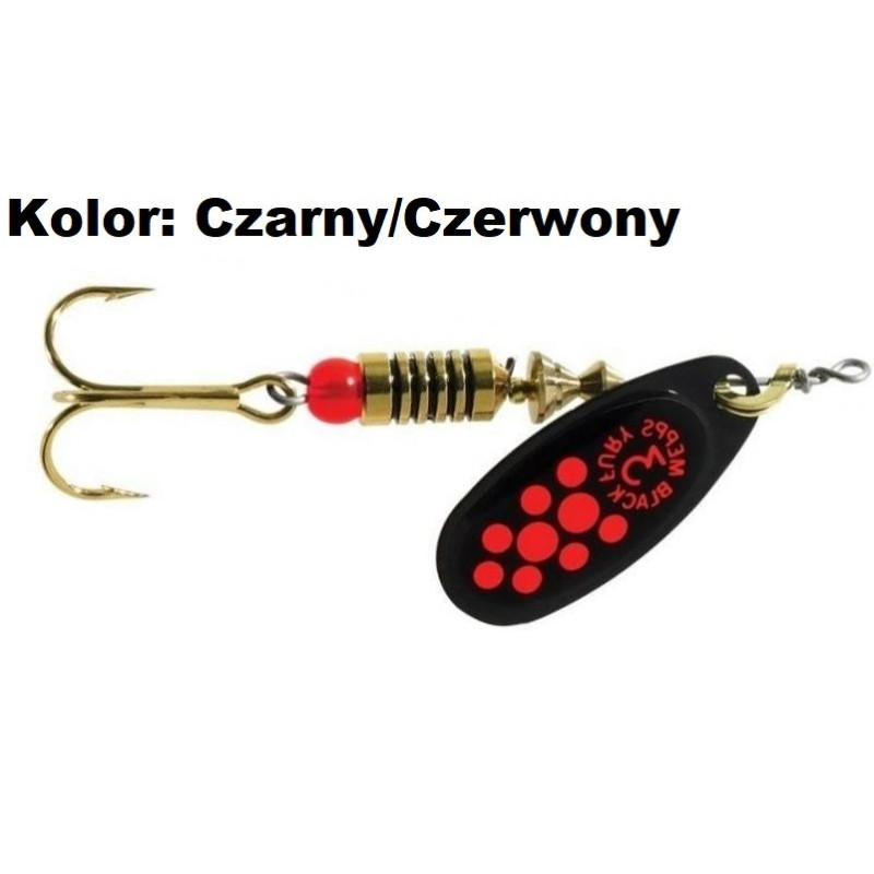Błystka Mepps Black Fury 8g roz.4 czarny/czerwone kropki